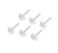 Craftdady 500pcs Stainless Steel Earrings Posts Flat Pad 6mm Blank Stud Earrings Back for Jewelry Making