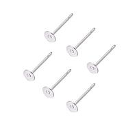 Craftdady 500pcs Stainless Steel Flat Round Blank Peg Stud Earring Findings 4mm Earring Cabochon Setting Post Cup for Jewelry Making