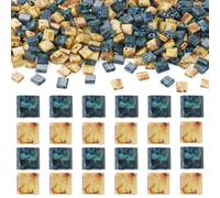 Craftdady 50G Flat Square Glass Seed Beads 2-Hole Tila Seed Beads 5x5x2mm Baking Paint Glass Bead for Jewelry Making DIY Bracelet Necklace Earrings Crafts, 2 Colors