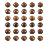 Craftdady 50PCS Flat Round Cabochon 10mm Natural Tiger Eye Chakra Healing Crystal Half Round Dome Cabs Flat Back Covers For Jewellery Making