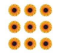 Craftdady 50Pcs Resin Sunflower Flatback Cabochons 15mm Orange Helianthus Floral Decor Slime Charms Beads for Wedding Party Home Craft Decor Scrapbooks Embellishment