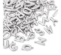 Craftdady 52pcs Letter A-Z Charms Pendants Capital Letter Necklace Dangle Earring Charms Alphabet Keychain Bracelet Charm Cute Hang Ornament for DIY Craft Jewelry Making 12x8.5mm