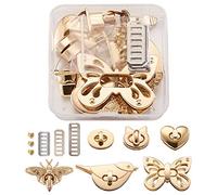Craftdady 6 Sets Purse Turn Lock Clutches Closures Bees Butterfly Bird Cat Oval Heart Purse Twist Lock Handbag Bag Hardware Accessory