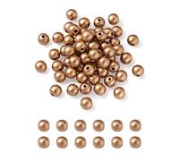 Craftdady 600Pcs 8mm Gold Wood Beads Round Bulk Natural Wooden Ball Spacer Beads for Jewellery Making Macrame Craft Christmas Garland Home Decorations