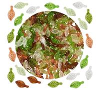 Craftdady 600Pcs Transparent Leaf Charms Colorful Acrylic Maple Leaves Bead Charms Tree Leaf Charm Pendants for Earrings Necklaces Bracelets Jewelry Making 6 Colors, hole: 1-1.2mm
