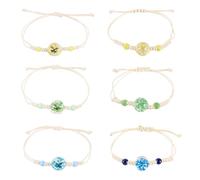 Craftdady 6pcs Adjustable Beaded Bracelets Cord Nylon Thread String Braided Bracelets Rope for DIY Craft Boho Friendship Bracelet Jewelry Making