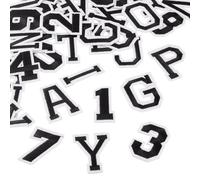 Craftdady 72pcs Number Letter Patches Applique for Clothes Black Number 0-9 Letter A-Z Sewing Patch Embroidered Patch Iron on Letter Patches for Dresses Jeans Shoe Hat DIY Accessories