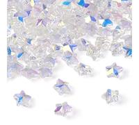 Craftdady 84Pcs Faceted Glass Star Spacer Beads Transparent Crystal Tiny Celestial Star Loose Beads 8x8mm for Bracelet Jewelry Crafts Making Hole:1.2mm
