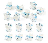 Craftdady 8Pcs Handmade Porcelain Loose Beads 3D Light Blue Lucky Cat Beads Ceramic Cat Shape Printed Animals Bead for DIY Crafts Bracelet Earring Necklace Jewelry Making-2 Styles