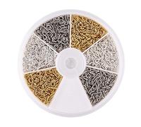 Craftdady 900pcs Screw Eyes Mini Eye Pins Small Screw Eyelets Pins Hooks for Half-drilled Beads Crafts Home Projects, 8x4x1mm, 3 Colors