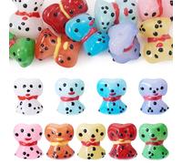 Craftdady 9pcs Dog Pet Bracelet Beads Cute Dog Animal Glass Beads Handmade Lampwork Loose Spacer Necklace Bead Charms Lovely Dogs Dangle Earring Bead 18mm for DIY Craft Jewelry Making