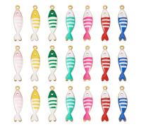 Craftdady Fish Charms Ocean Theme Sea Animal Pendant Marine Life Dangle Charms for DIY Jewelry Bracelet Necklace Earring Keychain Accessories, 4.5*18.5mm, Non-Precious Metal, No Gemstone