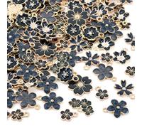 Craftdady Flower Charms Pendants Mini Flower Bracelet Keychain Charms Alloy Enamel Metal Necklace Pendants for DIY Craft Earring Jewelry Making, Non-Precious Metal, No Gemstone