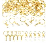 Craftdady Keychain Clasp Kit Golden Keyring Chain