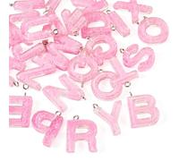 Craftdady Luminous Letter Pendants Letter A-Z Resin Dangle Earring Pendants Glow in the Dark Alphabet Charms Letter Hang Ornament for DIY Craft Necklace Jewelry Making, Non-Precious Metal, No Gemstone