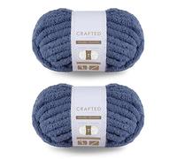 Crafted by Catherine Chunky Chenille Yarn - 2 Pack (10.5 oz / 300 g, 41 Yards Each Skein), Navy, Gauge 7 Jumbo