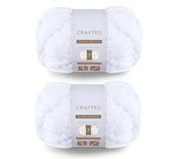 Crafted by Catherine Chunky Chenille Yarn - 2 Pack (10.5 oz / 300 g, 41 Yards Each Skein), White, Gauge 7 Jumbo
