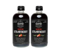 Crafted Cocktails - Strawberry Shrubs - 2 Pack - Use as Cocktail Enhancer, Soda Flavoring, or Culinary Ingredient - Only 50 Calories Per Serving - 16 Servings Per Bottle - Concentrated, All Natural