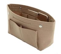 Crafted from Non Woven Felt, This Cosmetic Storage Bag with Snap Button is a Must Have (Beige)