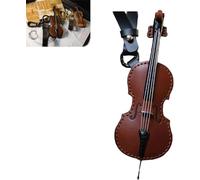 Crafted Leather Violin & Cello Keychain, Miniature Musical Instrumen Keychain, Musical Instrument Gift for Christmas Ornament, Musical Instrument Keychain, Vintage Leather Keychain (Cello)