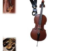 Crafted Leather Violin & Cello Keychain, Miniature Musical Instrumen Keychain, Musical Instrument Keychain, Musical Instrument Gift for Music Lover (B)