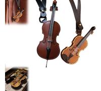 Crafted Leather Violin & Cello Keychain, Miniature Musical Instrumen Keychain, Musical Instrument Keychain, Musical Instrument Gift for Music Lover (A+B)
