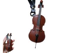 Crafted Leather Violin & Cello Keychain, Musical Instrument Keychain, Miniature Musical Instrumen Keychain, Musical Instrument Gift, Christmas Ornament (B)