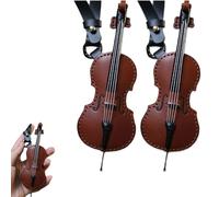 Crafted Leather Violin & Cello Keychain, Musical Instrument Keychain, Miniature Musical Instrumen Keychain, Musical Instrument Gift, Christmas Ornament (B 2Pcs)