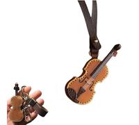 Crafted Leather Violin & Cello Keychain, Musical Instrument Keychain, Miniature Musical Instrumen Keychain, Musical Instrument Gift, Christmas Ornament (A)