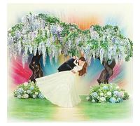Crafted Memories 3D Wisteria Garden Wedding Pop Up Card - Romantic Groom Dipping Bride Greeting Card - Luxury Floral Anniversary & Engagement Card with Envelope