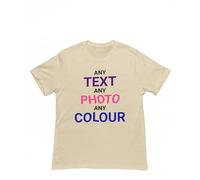 Crafted Memories - Customised Unisex T-Shirt | Personalised Text & Image | Humorous Tee for Men & Women | Cotton | Alpha Design, Natural Stone, XL