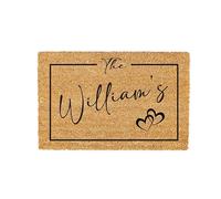 Crafted Memories - Natural Coir Entrance Door Mat | Heavy-Duty & Non-Slip | Customisable Fit | Indoor/Outdoor Use | Dirt-Trapping, Hearts, 40 x 60 cm, Coir
