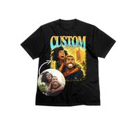 Crafted Memories Personalised Anime Picture Bootleg T-Shirt-Custom Portrait from Your Photo-Unique Couple Custom Avatar Design Tee-Special Celebration-Everyday Wear-or Custom Gift