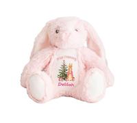 Crafted Memories - Personalised Baby Teddy | Customisable Soft Toy for 1st Christmas | Ideal Keepsake for Boys & Girls | Baby & Brother Matching Items | Giraffe, Pink Merry Xmas