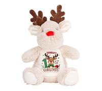 Crafted Memories - Personalised Baby Teddy | Customisable Soft Toy for 1st Christmas | Ideal Keepsake for Boys & Girls | Baby & Brother Matching Items | Giraffe, Rudolf