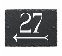 Crafted Memories Personalised Left Arrow Slate Sign Custom Name & Direction | UV-printed featuring a directional marker and natural chiseled edge Slate Outdoor Door Gate Wayfinding Sign Weatherproof