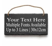 Crafted Memories - Personalised Slate Garden Sign | Rustic Natural Edge | Easy Installation | Weather Resistant | Ideal for Outdoors, Slate Material - Large