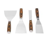 Crafted Putty Blade Easy to Clean Lightweight Stainless Steel Beech Wood Drywall Finishing Hand Tool Kit Comfortable Grip Versatile Use 4 PCS Set for Different Tasks