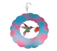 Crafted Stainless Steel Wind Spinner Sculpture Unique 3D Design for Decorating Any Space (hummingbird)