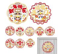 Crafted Window Paper - Symbolized Celebrating Stickers, Chinese Window Decorations | Chinese New Year Decorations Stickers with Detailed Colors, Snake Themed Sticker for Spring Festival Gatherings