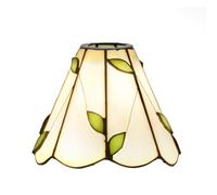 CraftedGlass Tiffany Style Lampshade Replacement, 6 Inch Warm Blue Leaves Small Stained Glass Lamp Shade Handmade Vintage Art Deco Ceiling Light Shade for Wall Lamp Chandelier Floor Lamp(Warm)