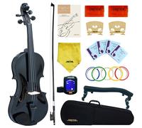 Crafteem 1/4 Fiddle Black Colored Premium Violin Outfit for Beginners Adults Kids With 5 Color Fingering Tape- Handcrafted Student Beginner Violin.(Black, 1/4)
