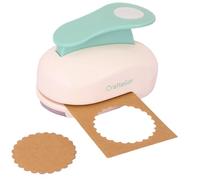 Craftelier - 3” (7.62 cm) Diameter Scalloped Circle Punch with Lever Press | Suitable for Paper and Cardstock | Ideal for Craft and Scrapbooking Projects | Size Approx. 16.5 x 10.5 x 11 cm