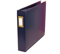 Craftelier - Album of Ecoleather Rings and 5 Sleeves of 30.5 x 30.5 cm (12" x 12") | 3 Silver Metal D-Ring System and Label Holders | Size 33 x 38 x 7.5 cm - Navy Blue