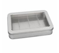 Craftelier Box for 12 Mini Inks 1" x 1" (2.54 x 2.54 cm), Portable Ink Pad Organizer with Transparent Lid and Removable Plastic Base, Compatible with Various Brands