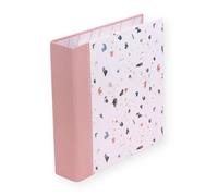 Craftelier - Cardboard Album with Terracotta | Colour White and Pink - System with 2 White Rings - Hard Cover | Dimensions 22.5 x 23 cm (6 x 8 inches).