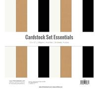 Craftelier - Cardstock Pack | Pack of 24 Cardstock for Scrapbooking and Crafts Projects | Essential Colours - Dimensions 30 x 30 cm | Weight 240 g - Acid Free Papals