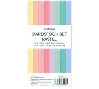 Craftelier - Cardstock Pastel Set | Pack of 32 Double-Sided Cardstock for Cardmaking, Scrapbooking and Crafts Projects | Weight 240g | Size 15cm x 7.5cm (5.91" × 2.95")