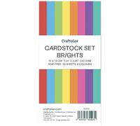 Craftelier - Cardstock Set Brights | Pack of 32 Double-Sided Cardstock for Cardmaking, Scrapbooking and Crafts Projects | Weight 240g | Size 15cm x 7.5cm (5.91" × 2.95")