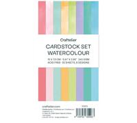 Craftelier - Cardstock Set Watercolour | Pack of 24 Double-Sided Cardstock for Cardmaking, Scrapbooking and Crafts Projects | Weight 240g | Size 30.48cm x 30.48cm (12" x 12")